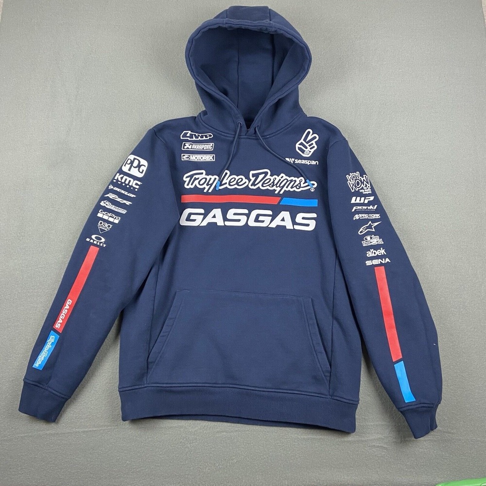 TROY LEE DESIGNS Pullover Hoodie TLD GasGas Team‎ Navy Blue Size Large